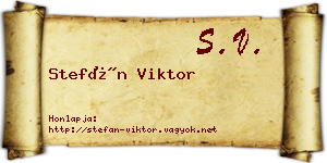 Stefán Viktor névjegykártya